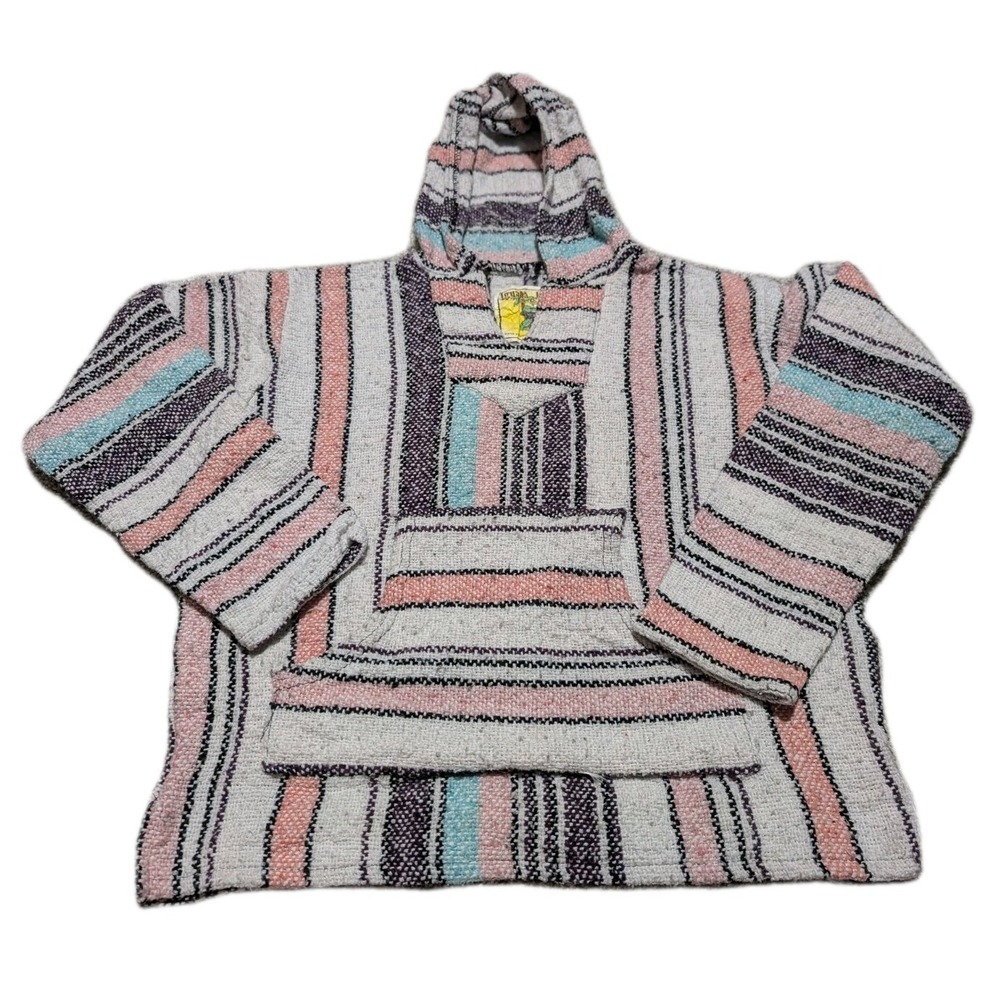 Iguana Jack Hoodie Small Baja Boho‎ Jacket Front Pocket EUC